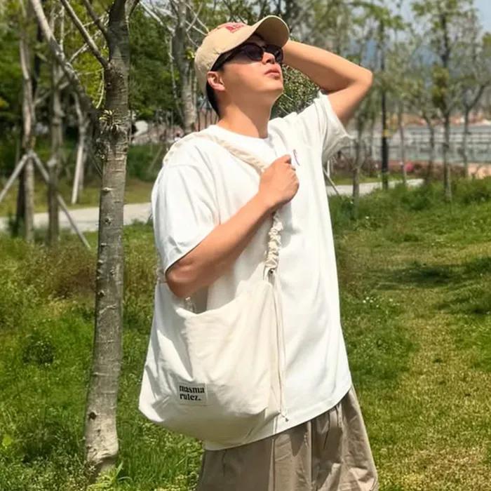 [8/12 예약발송] Nylon 2way shirring hobo bag_Cream beige
