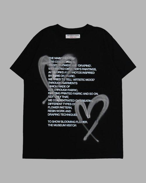 HEART SPRAYED T-SHIRTS (BLACK)