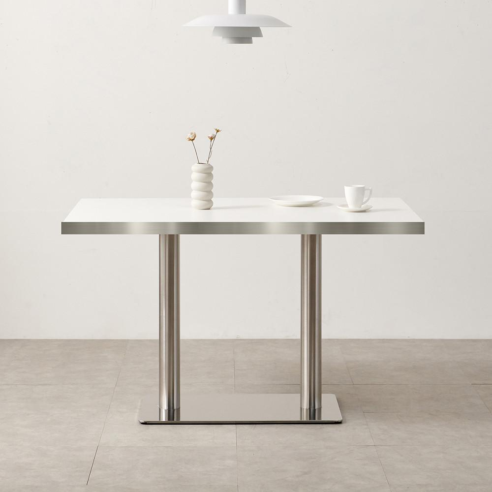 소담갤러리 브론 사각 실버테이블 식탁 카페 화이트 미드센츄리모던 1200