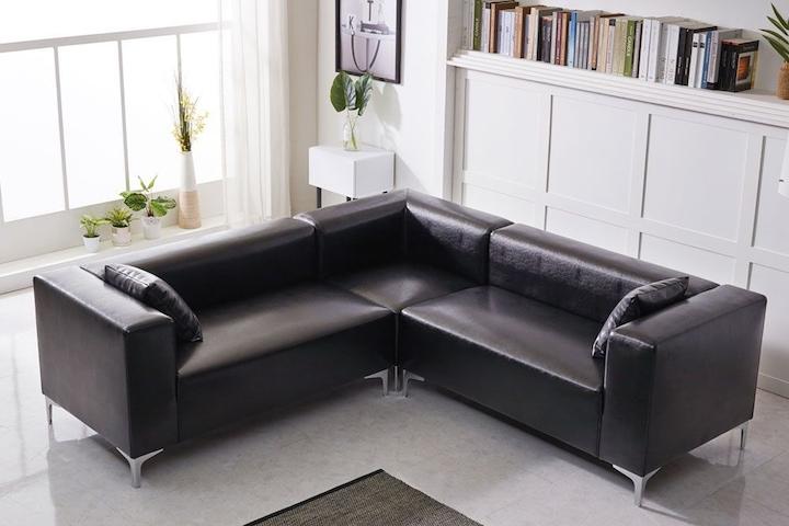 빈스 4인용소파 광택 PU가죽 2인/4인/5인/6인 조합 기역자배치 5가지 색상