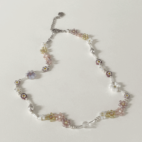 [ED made][무배] 데이지 플라워 동백꽃 비즈 꽃 목걸이