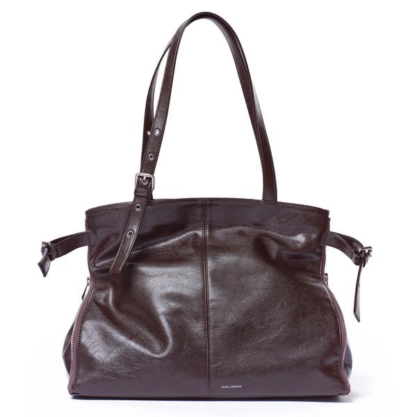 지퍼쇼퍼백 zipper shopper bag L goat chocolate