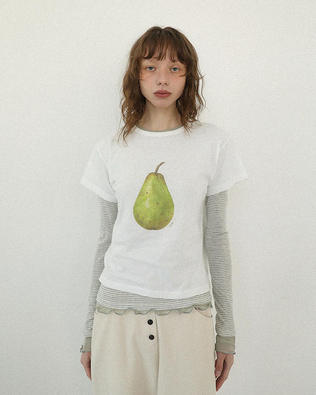 [Exclusive] flétta Poire Tee_White