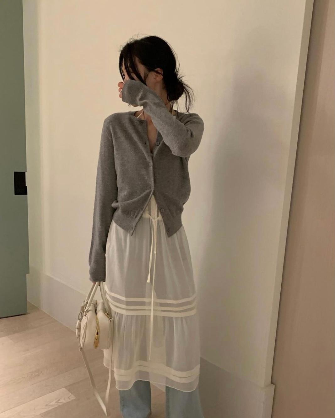 포스터 그릭 홀터넥원피스 시스루원피스 레이어드원피스