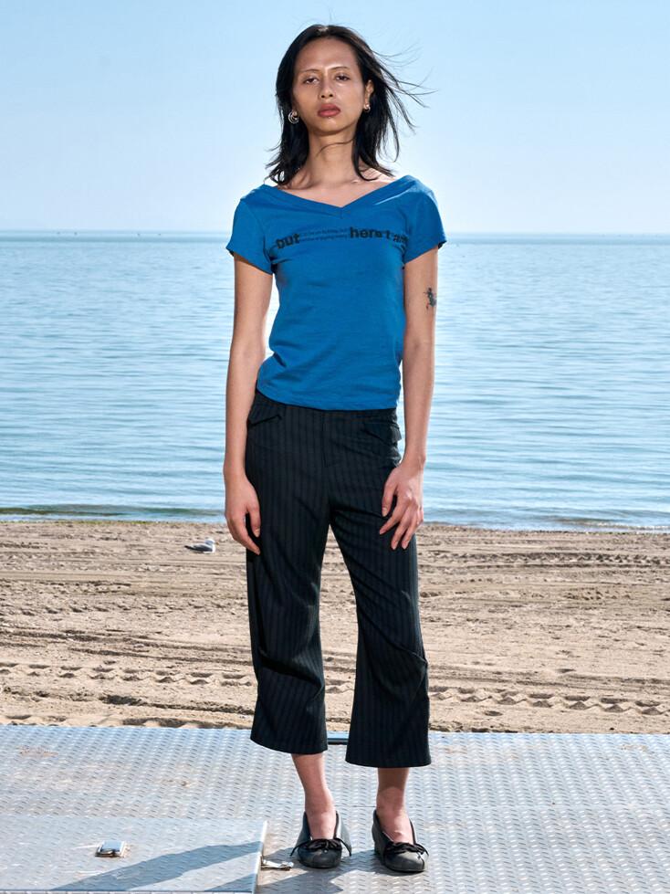 Deep Back V Tee, Cove