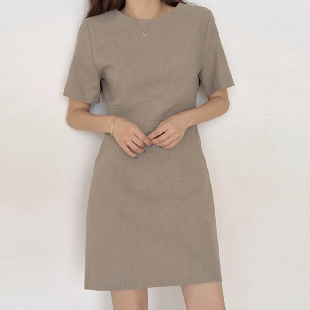 [트위] [top0189] 리세르 린넨 반팔 미니 원피스