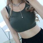 [1+1할인]힙한 라운드 타이트 골지크롭나시 4색