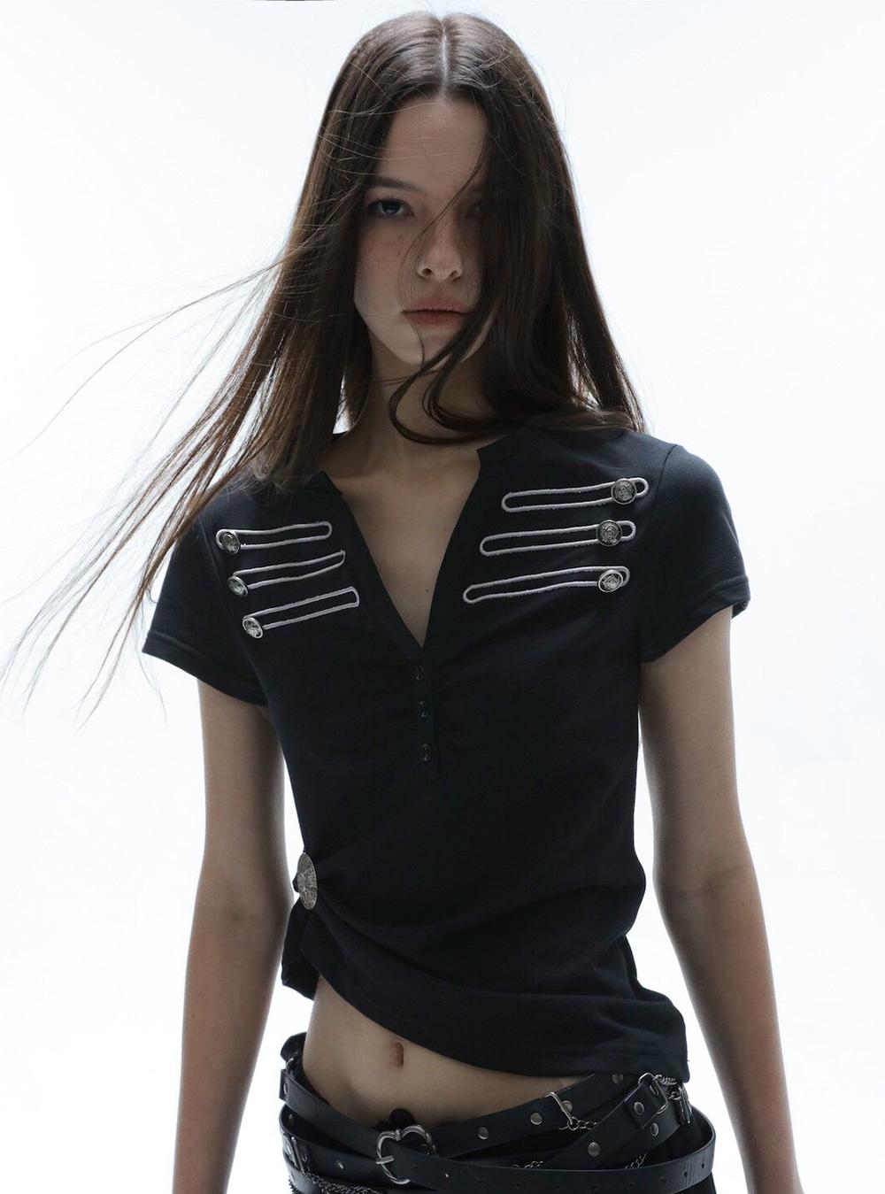 Napoleon Trim Neck Top (2color)