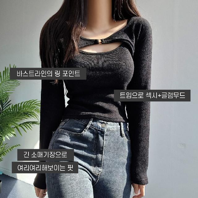 [주문폭주!] 써클 링 볼레로 나시 세트 티셔츠 - 3color