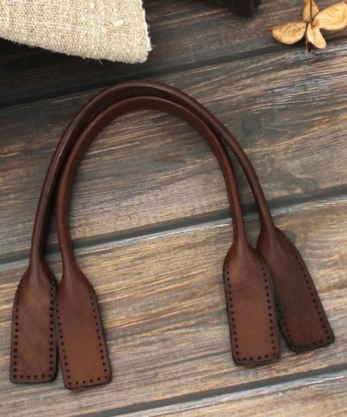 58-913 빈티지 아크 통가죽 토트백 가방스트랩_다크브라운