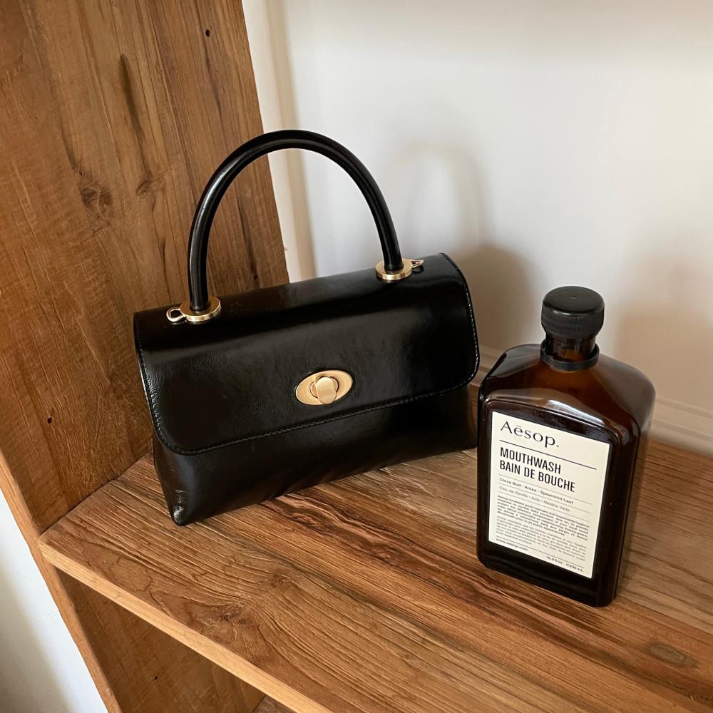 (소가죽) 클래식 핸들 미니 토트백