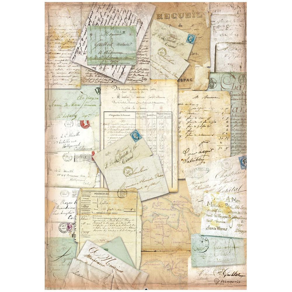 Stamperia 스탬페리아 Around the world letters A4 라이스 페이퍼 Rice paper packed