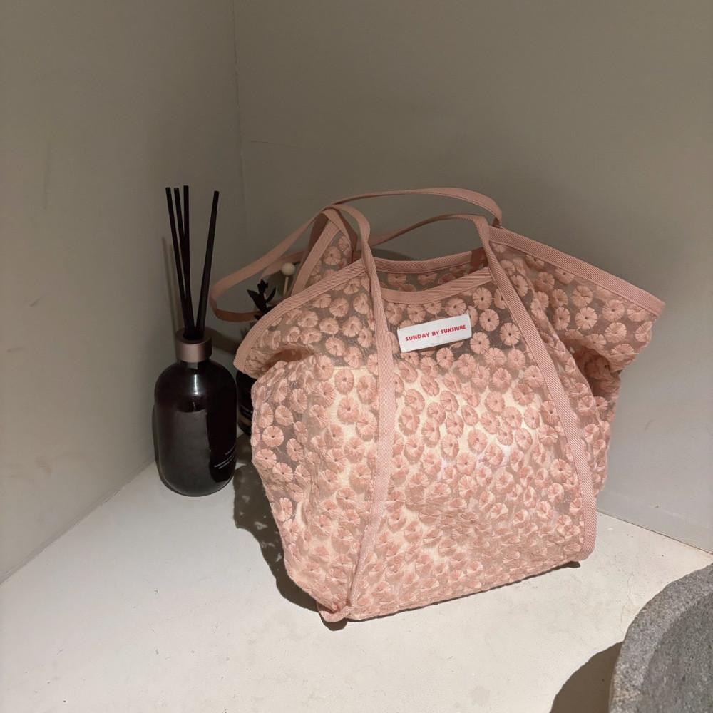 선데이바이선샤인 플라워 레이스 살구 보부상 데일리 에코가방