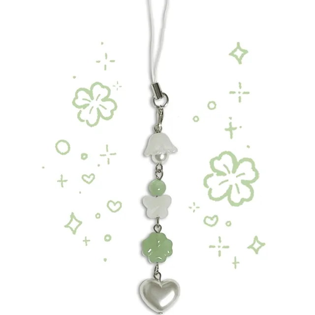 🍀당일출고🍀 Lily of the valley Colver 은방울 꽃 클로버 비즈 키링 수능선물