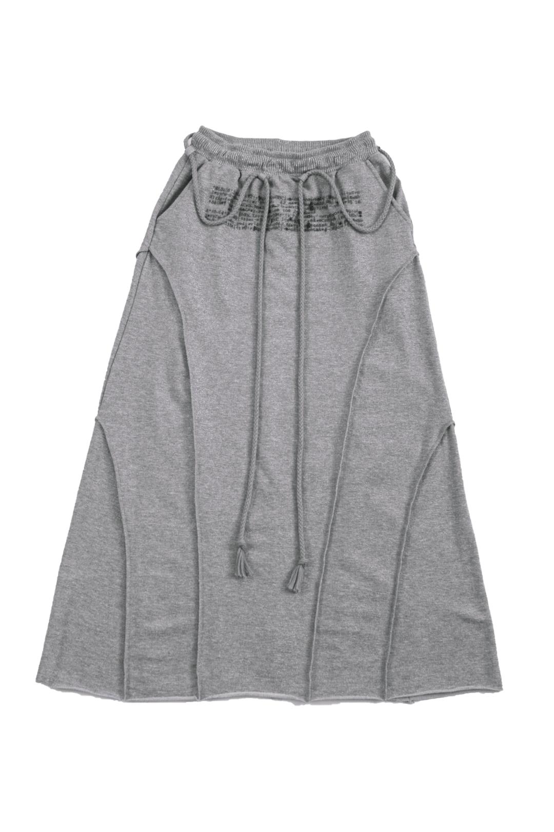 (3/2 Restock, 순차배송) Cutting Maxi Skirt / Silver Grey