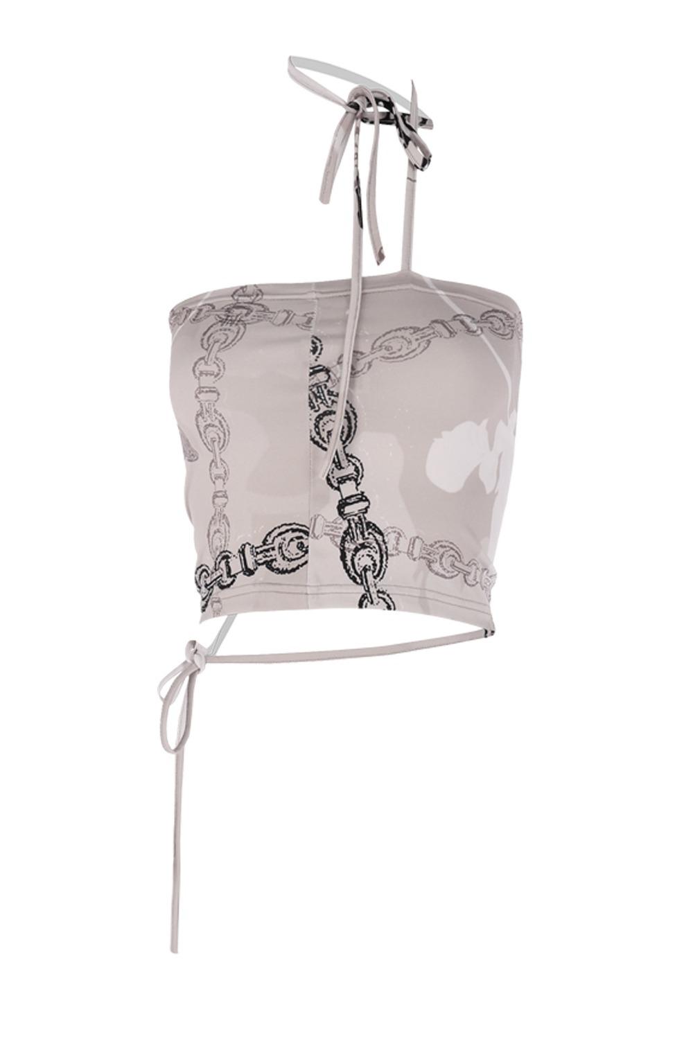 BEIGE TATTOO STRING TUBETOP
