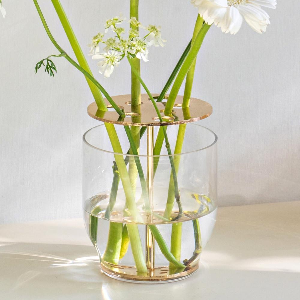 골드 이케바나 화병 브라스 철제 꽃병 생화 꽃꽂이 유리화병