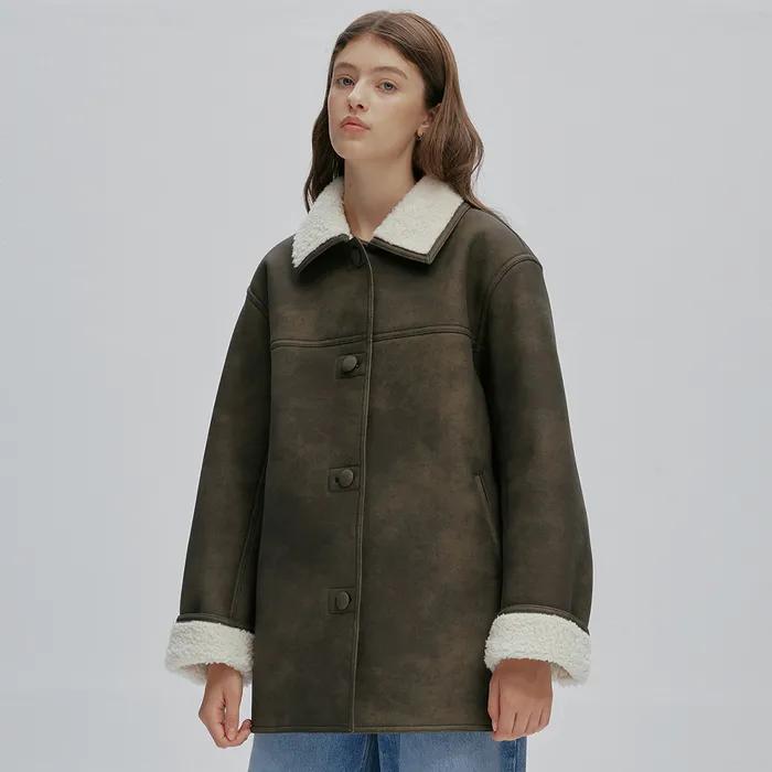 WOOL SHEARLING MUSTANG JACKET (KHAKI-BLACK)