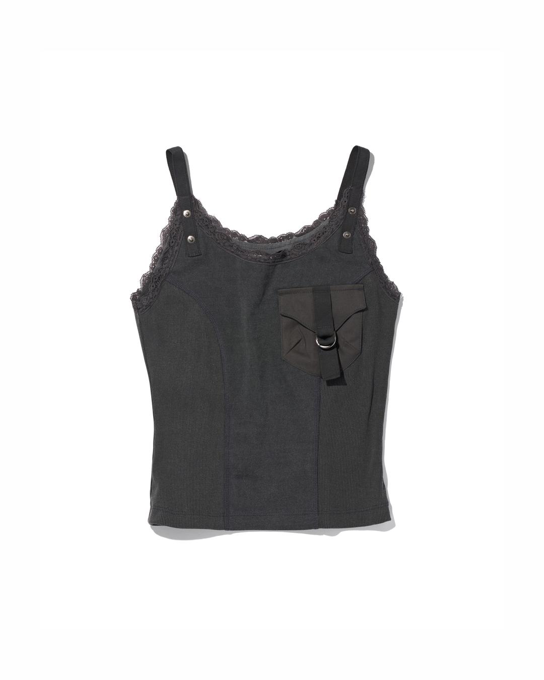 LACE STRAP SLEEVELESS_CHARCOAL