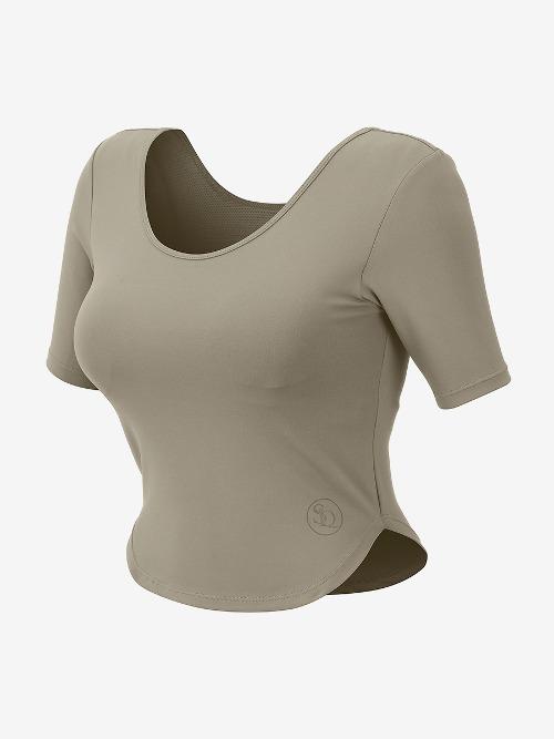 SOLFIT, [Sweat-free] Comfort Crop Top (Taupe)