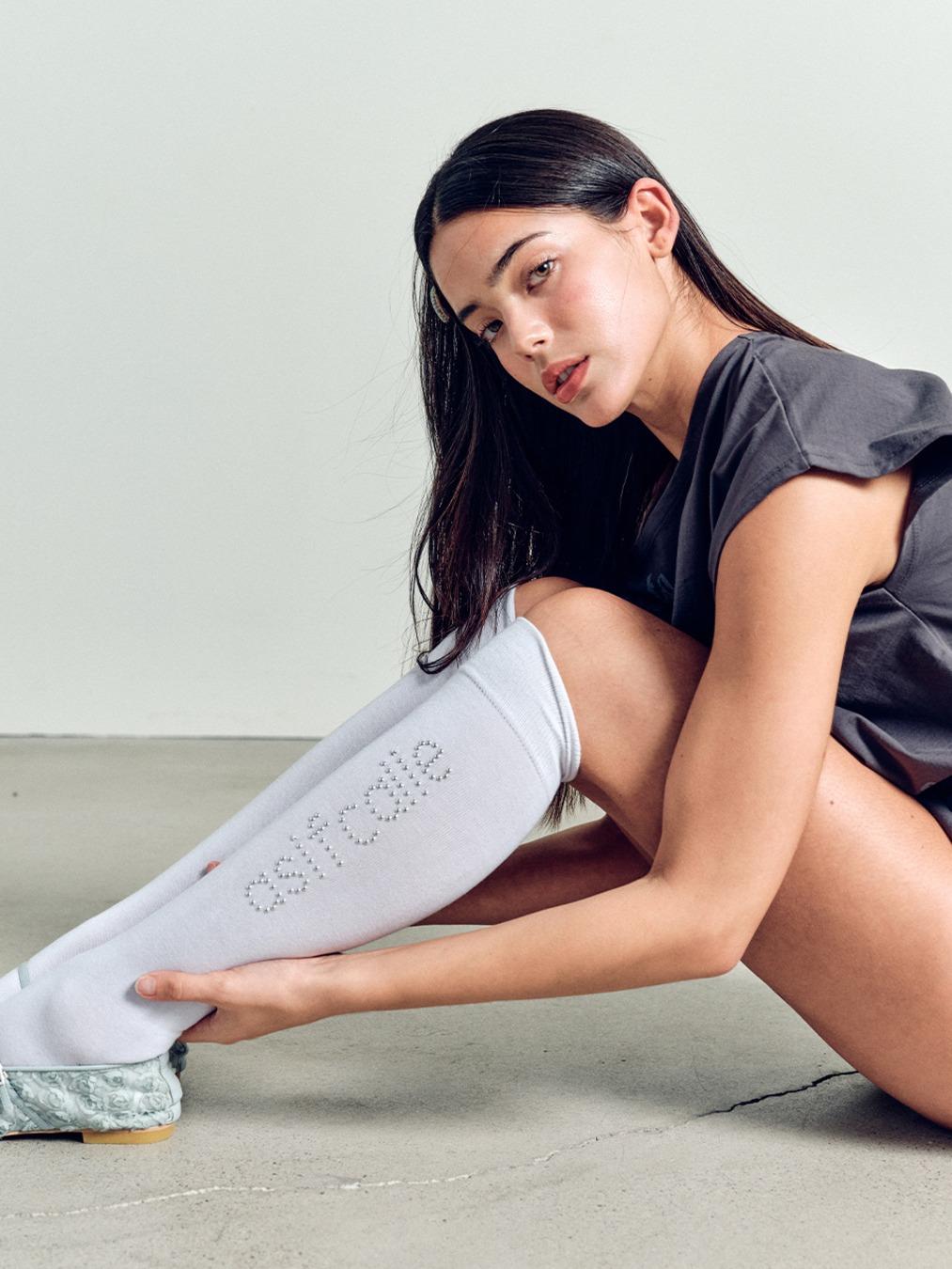 CALIE HOTFIX OVER KNEE SOCKS