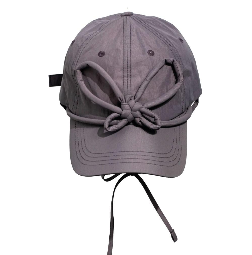 [HAPPLYxONGO] NYLON BUTTERFLY KNOT CAP - PURPLE