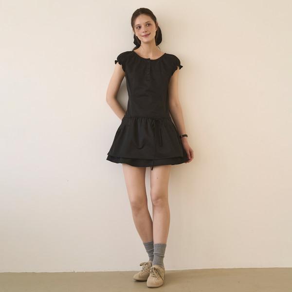 Charlotte Shirring Dress (Black)