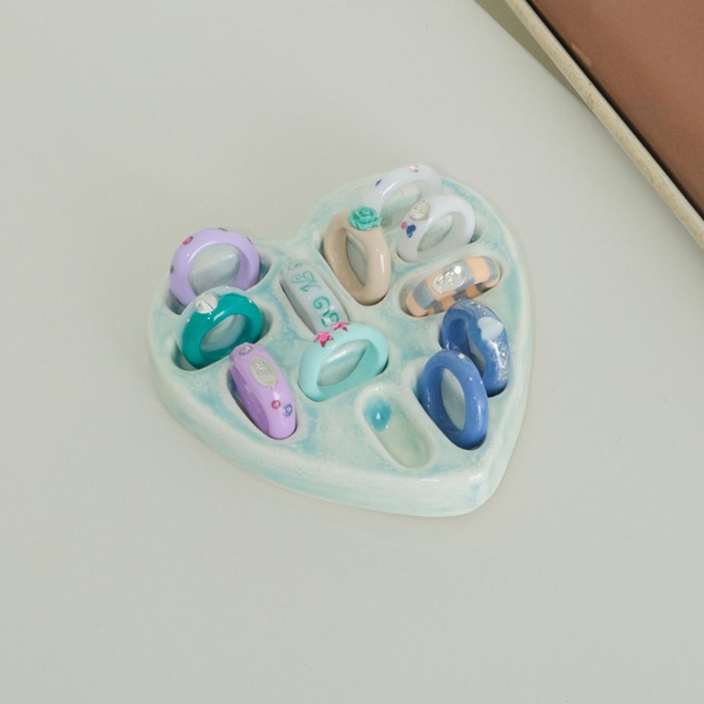 엔프프 ceramic heart ring holder_cream blue - 위시버킷