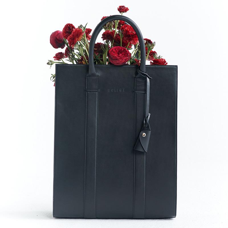 레더 월렛 토드 백 (블랙)