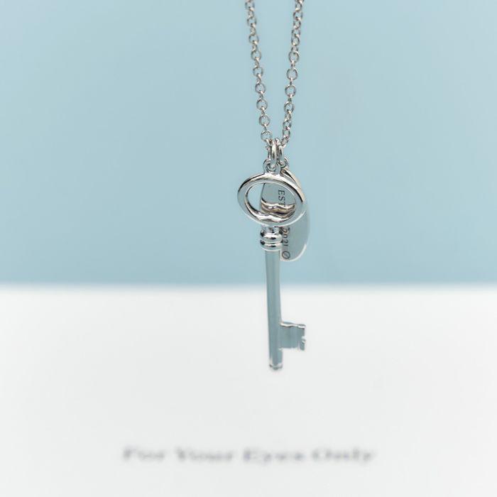Logo Key Pendant Necklace (Silver)