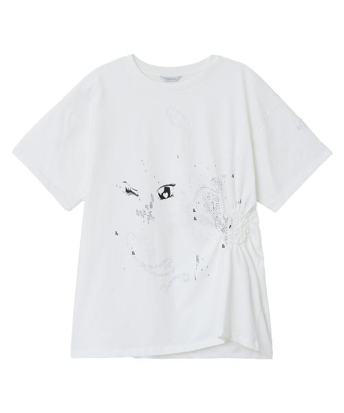 Scattered Ruched Top [White]