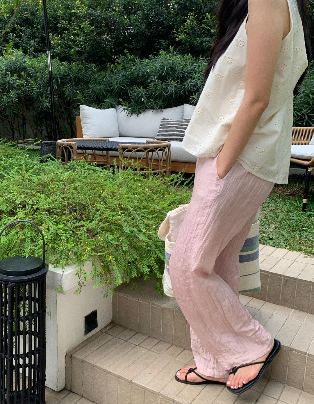 leaf banding pants (2 size) / pink 5차