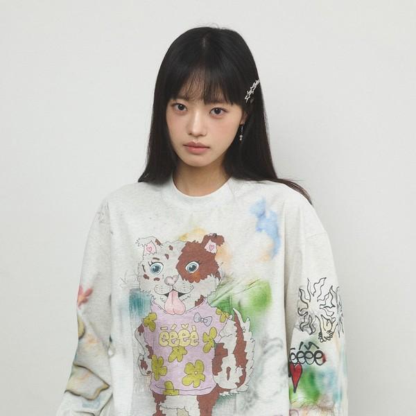 Hand-painted graffiti long-sleeved