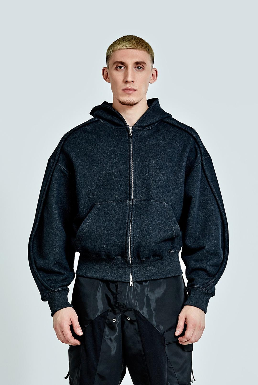 Lining logo hoodie Jacket - Black wall