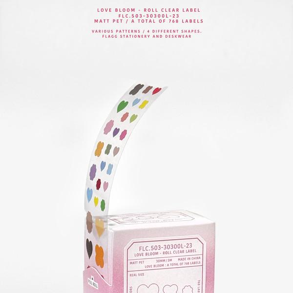 LOVE BLOOM - ROLL CLEAR LABEL