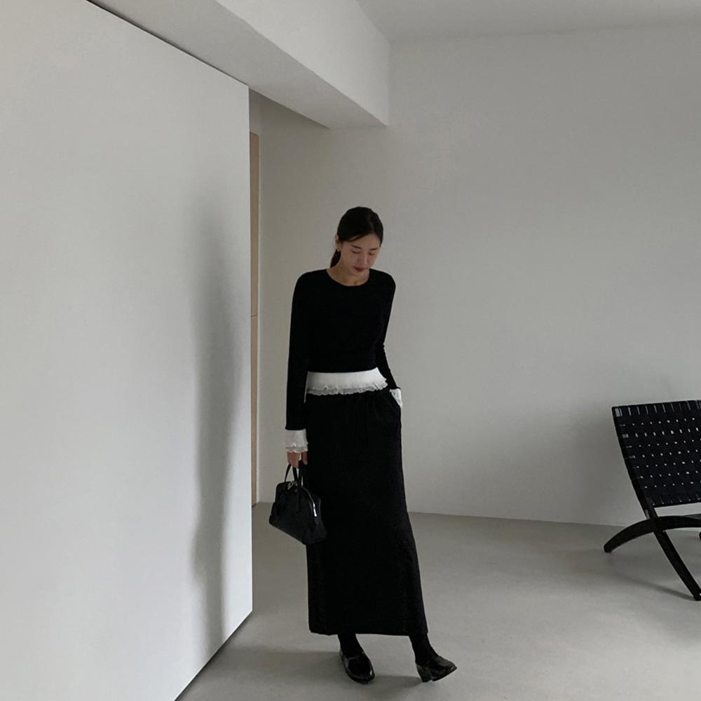 루브르 스트링 롱 스커트 (4colors)