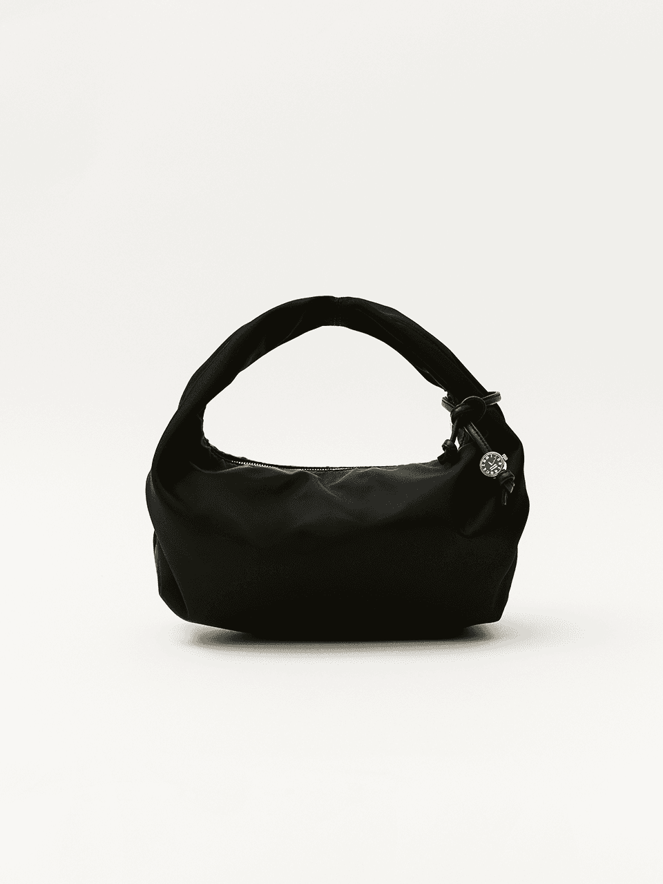 Clock nylon tote bag Black