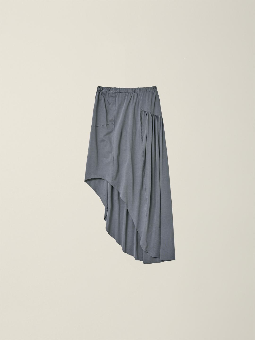 UNBALANCE GATHER SKIRT  CHARCOAL