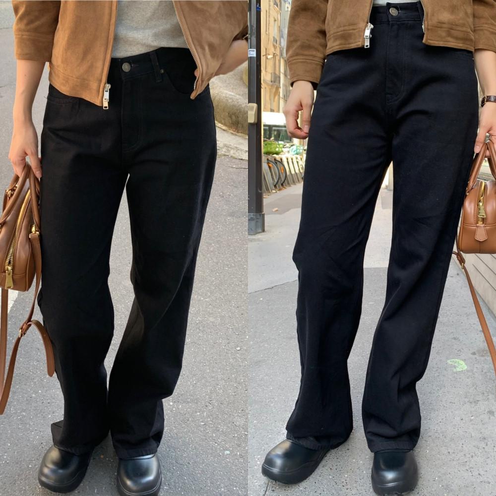 메이세븐 부츠 블랙진 여성 가을 부츠컷 블랙 데님 팬츠