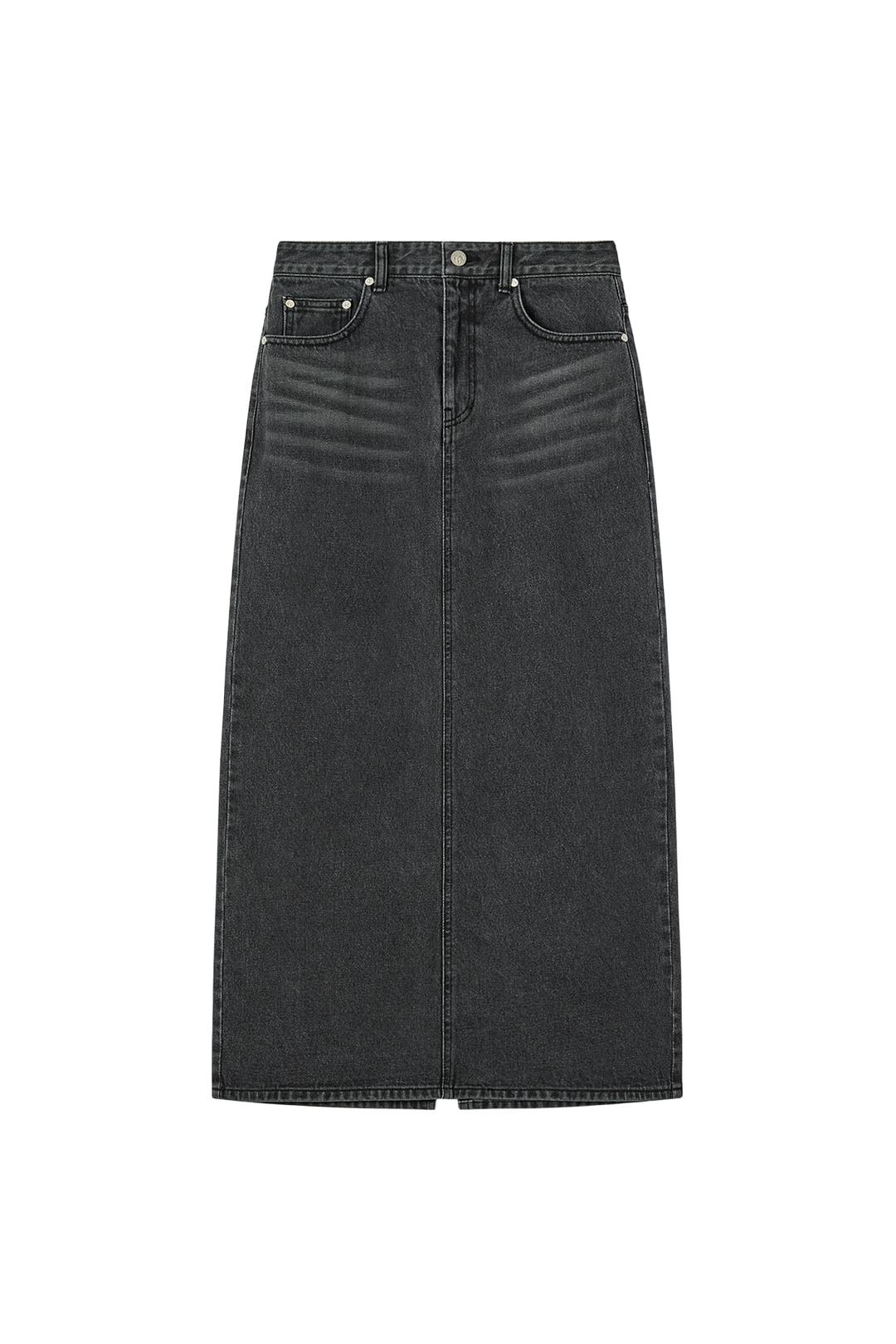 DENIM MAXI SKIRT - BLACK
