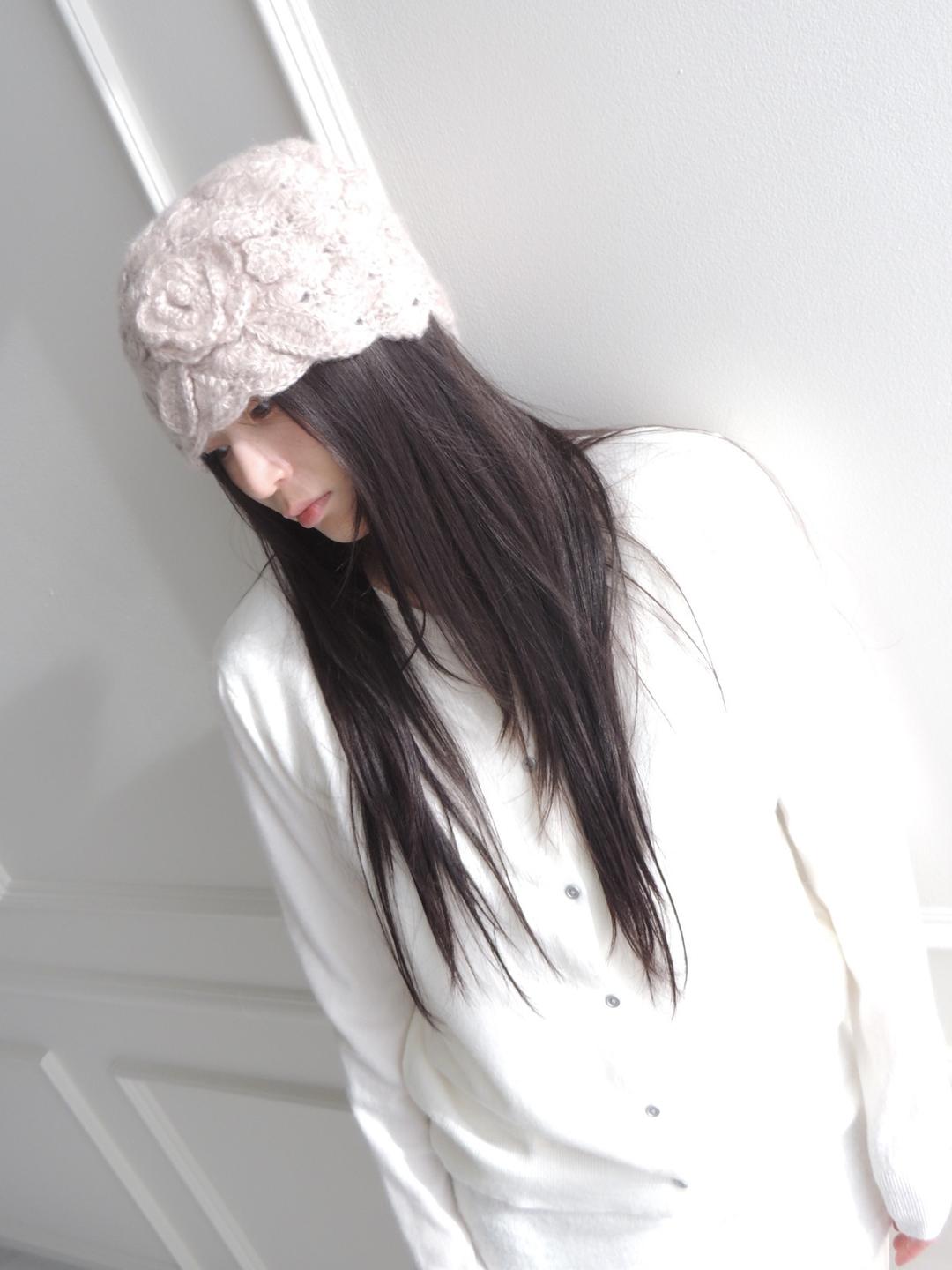 flower knitting beanie (3c)