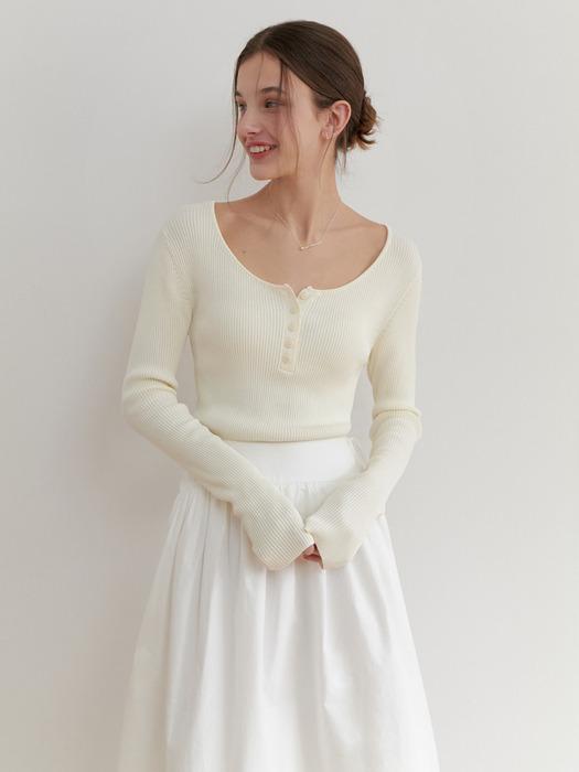 Bonny button knit (ivory)