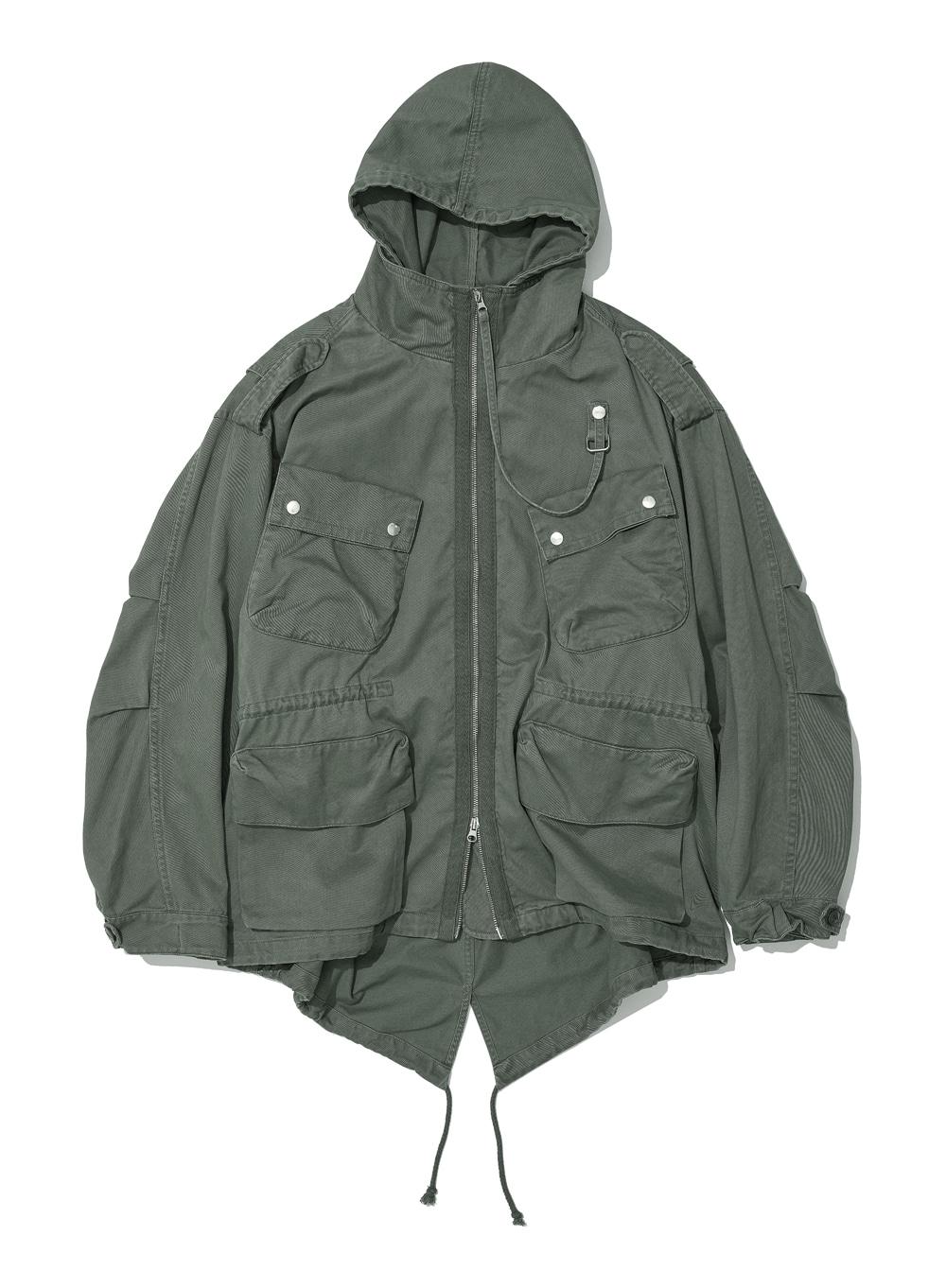 [WOMEN] 2 IN 1 WASHED M65 FIELD JACKET_KHAKI GREEN