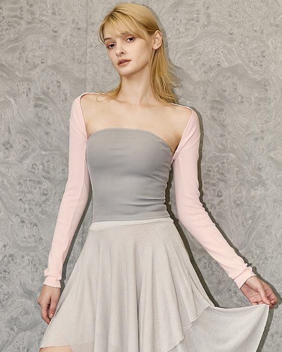 버블리 롱슬리브 볼레로DEVI-T0150-코튼피치