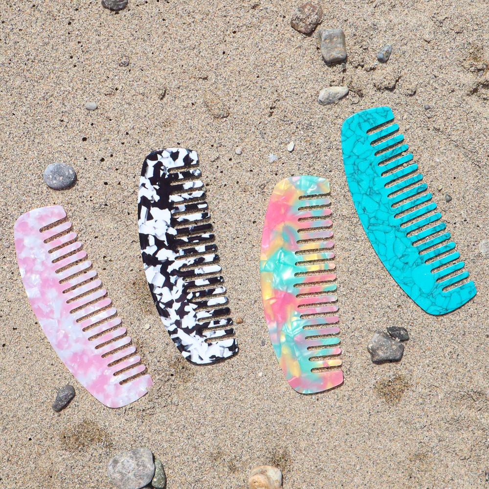 Marble Comb 마블 빗 자개 셀룰로오스 휴대용 레트로 앤틱