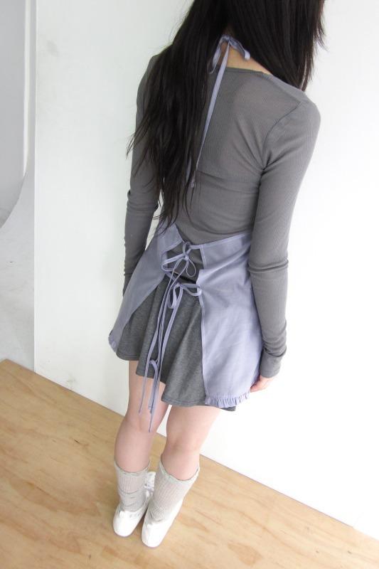 skinny u-neck tee (4color)