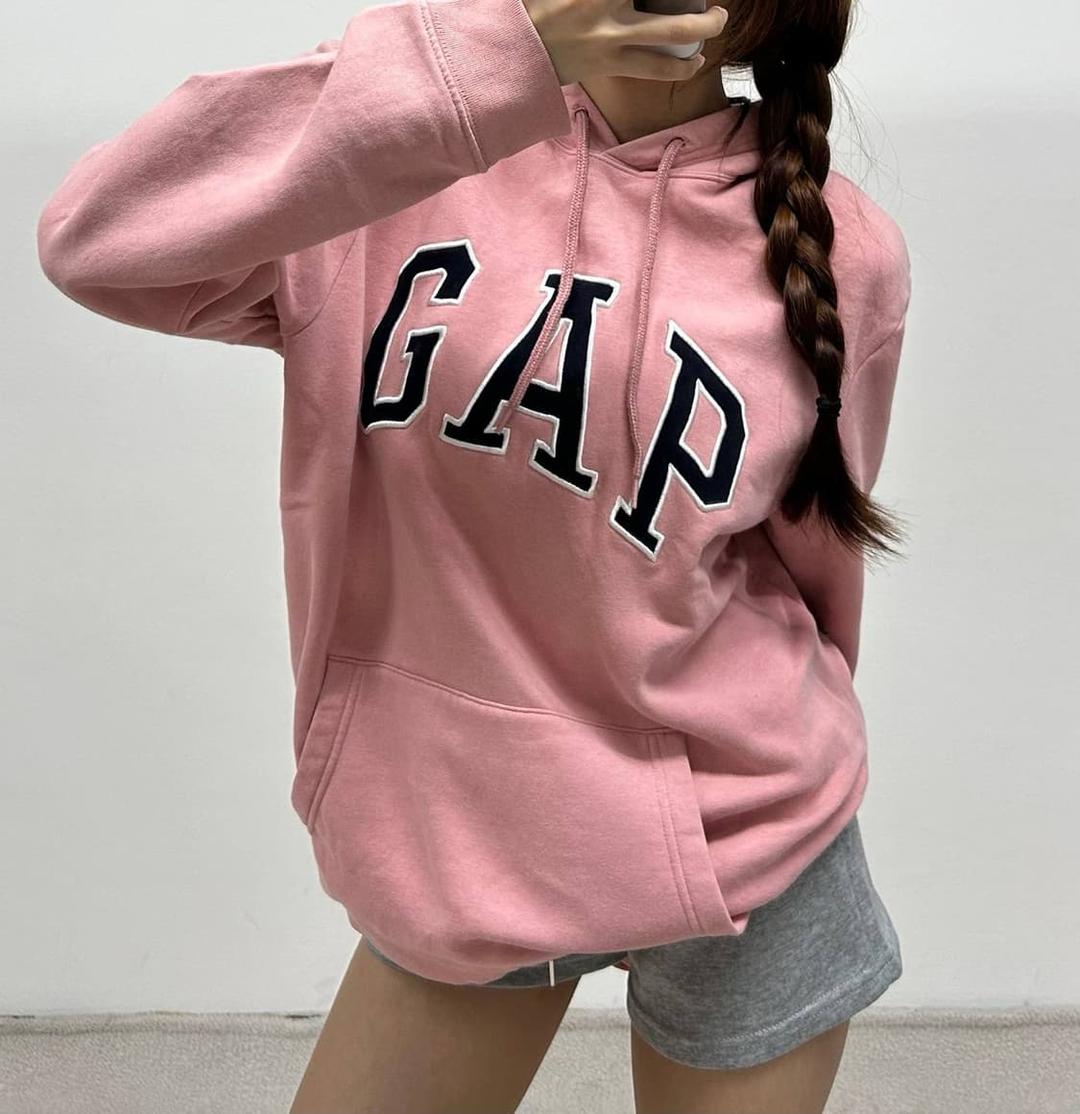 Gap 갭 핀터깔 베이비핑크 스웨트셔츠 후드티(M) | 후루츠패밀리