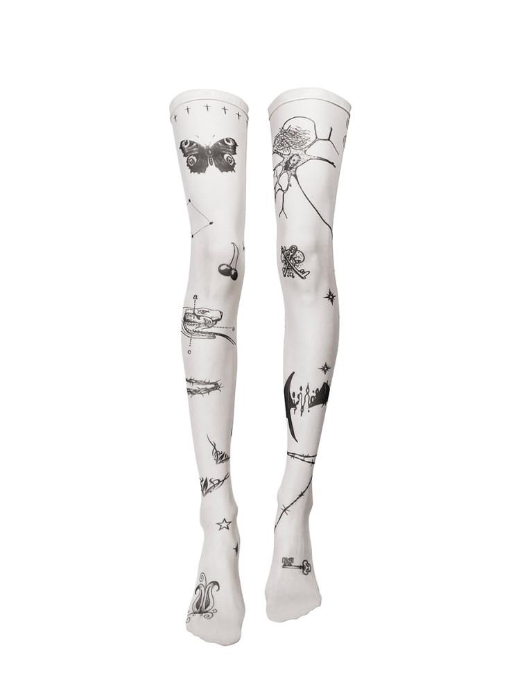 CFIERCE 씨피어스 타투 니삭스 TATTO KEEN-HIGH SOCKS