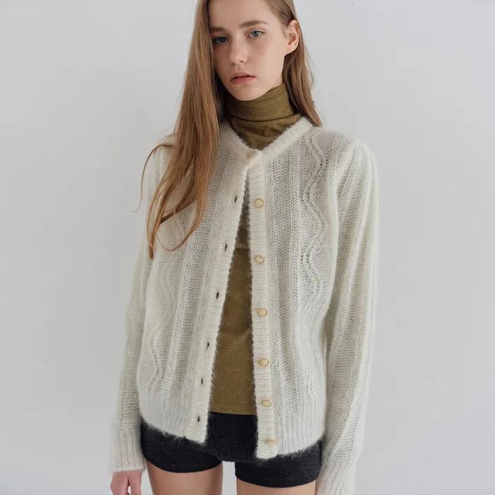[2nd] Mohair Vintage Puff Cardigan_Ivory