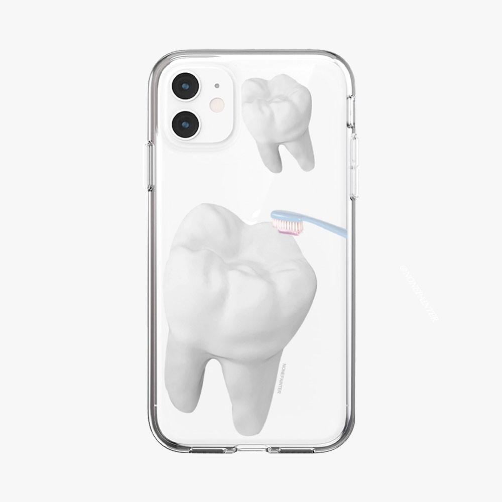 brushing teeth clear jelly case